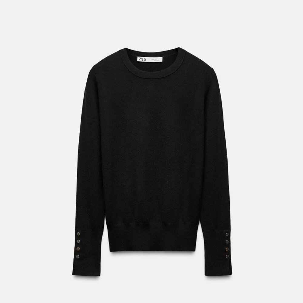 ZARA Basic Knit Sweater Black